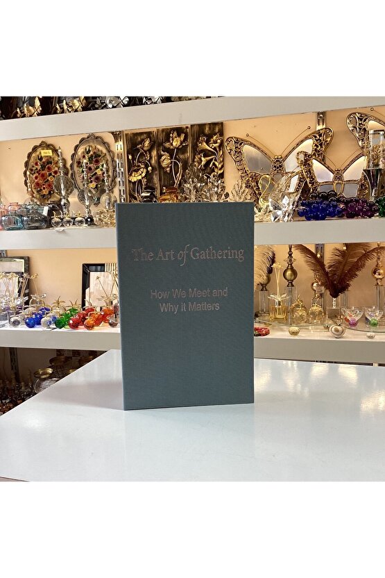 Kumaş Kaplı Dekoratif Kitap Kutusu Mavi Renk