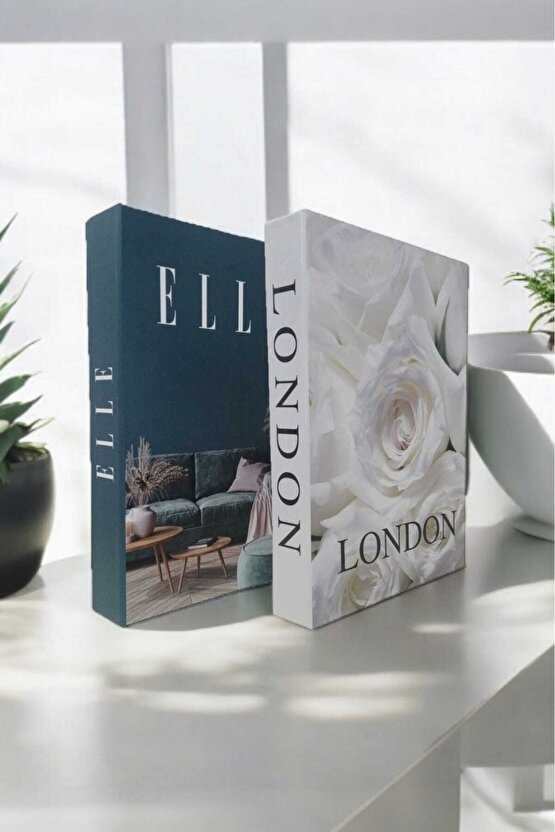 Dekoratif Kitap Görünümlü Kutu 2li Set Decorative Book Looking Box