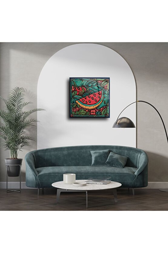 Vintage tarzı seramik karpuz desenli dekoratif duvar panosu