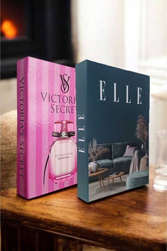 Dekoratif Kitap Görünümlü Kutu 2li Set Decorative Book Looking Box