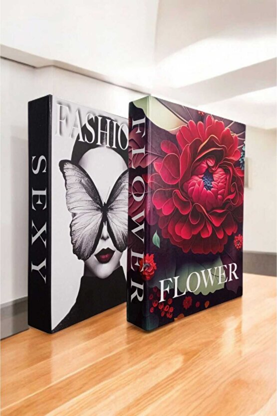 Dekoratif Kitap Görünümlü Kutu 2li Set Decorative Book Looking Box