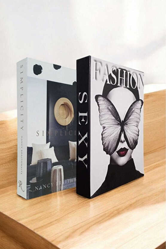 Dekoratif Kitap Görünümlü Kutu 2li Set Decorative Book Looking Box