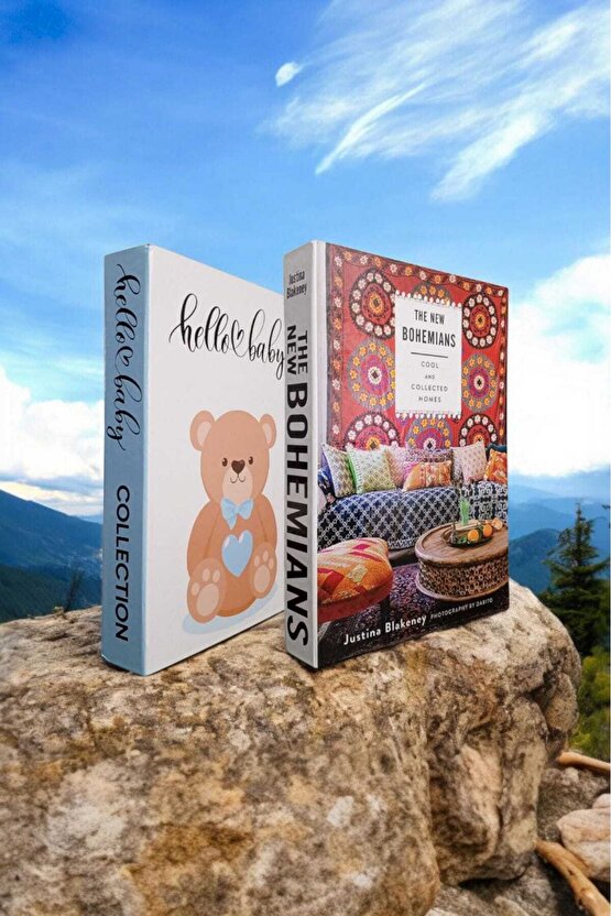 Dekoratif Kitap Görünümlü Kutu 2li Set Decorative Book Looking Box