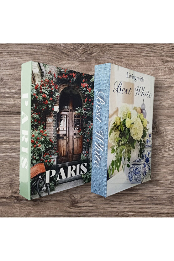 Dekoratif Kitap Görünümlü Kutu 2li Set Decorative Book Looking Box