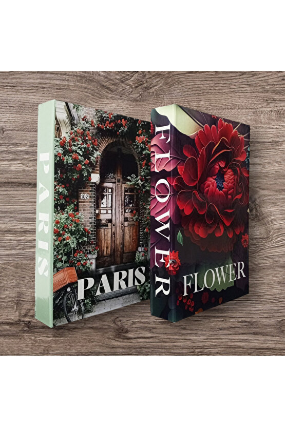 Dekoratif Kitap Görünümlü Kutu 2li Set Decorative Book Looking Box
