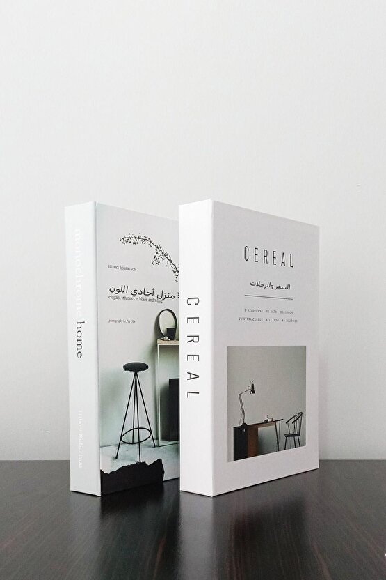 2li Dekoratif Kitap Görünümlü Kutu Home & Beyaz Temalı
