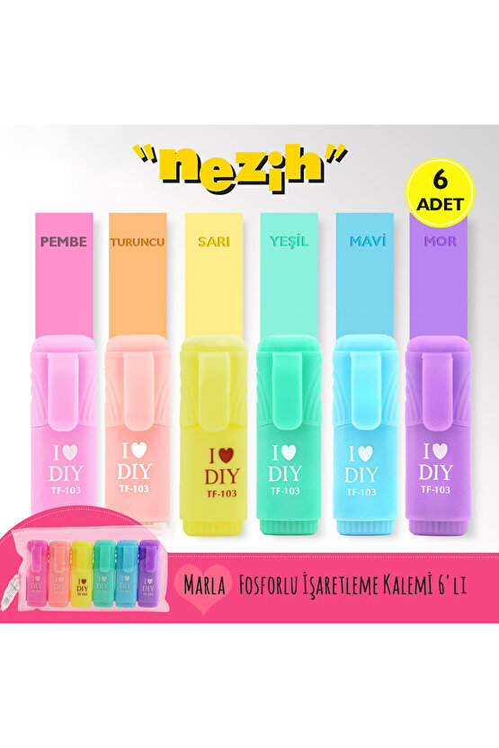 6 Renk Mini Pastel Işaretleme Kalemi F.k
