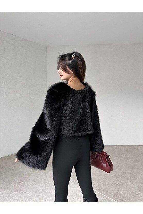 Kadın Kısa Astarlı Yumos Kürk Kazak