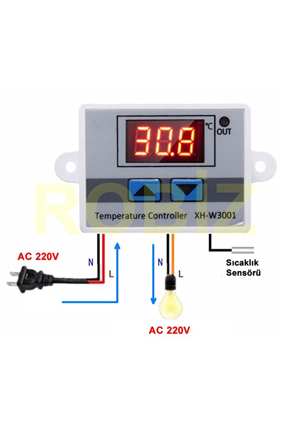 Xh-w3001 Ac 220v Dijital Termostat Kuluçka Pet Akvaryum Isıtıcı Soğutucu Kazan Dondurucu Buzdolabı
