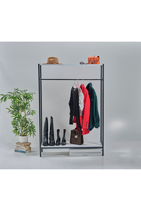 Raflı Askılık Konfeksiyon Askısı Elbise Askılığı