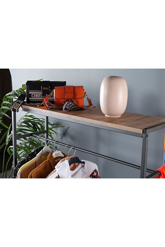 Raflı Askılık Konfeksiyon Askısı Elbise Askılığı