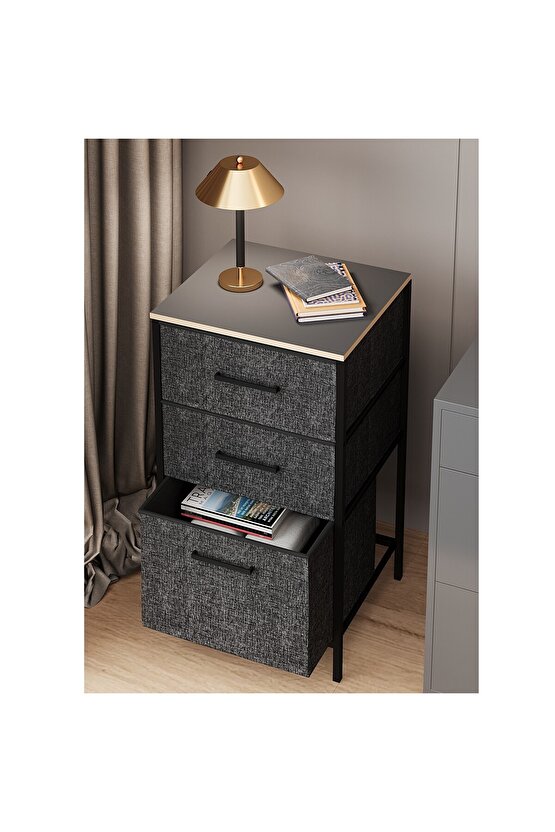 Çok Amaçlı Dolap 3 Çekmeceli Orta Boy Komodin Sehpa