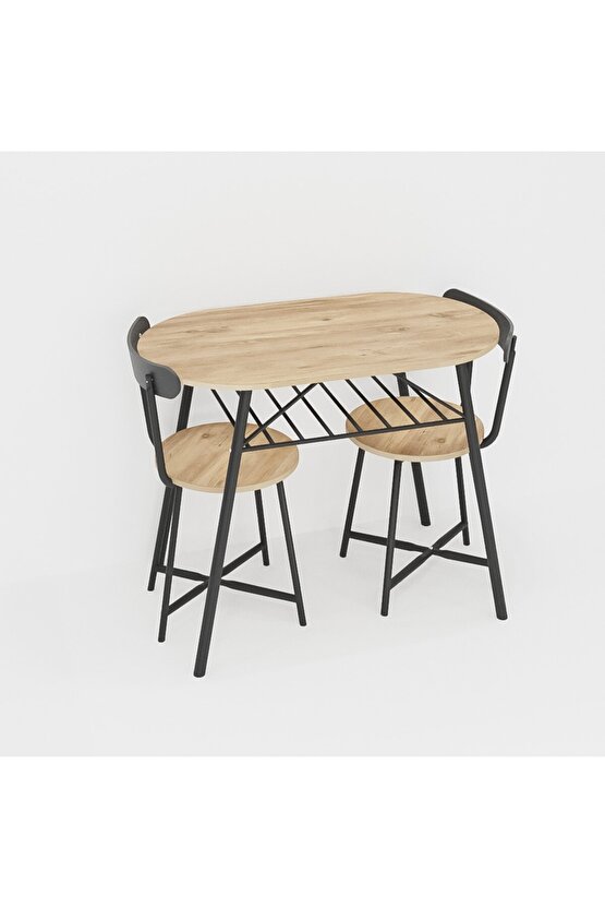 2 Kişilik Mutfak Bahçe Masa Sandalye Seti Çam 1465