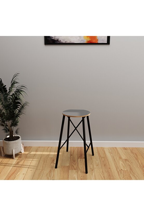 Bar Masası Bar Taburesi Mutfak Oval 2 Kişilik Yemek Masası Füme 1246