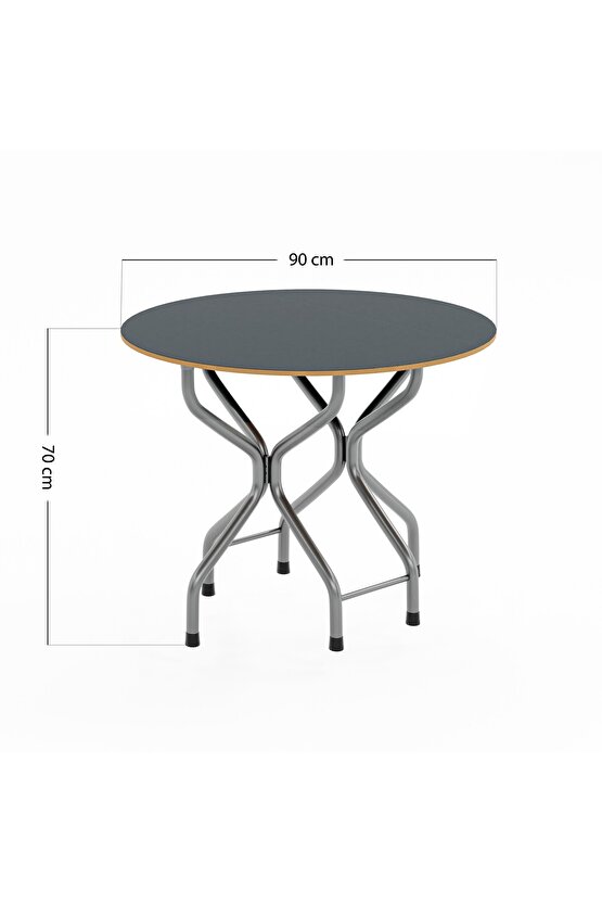 Mutfak Masa Sandalye Takımı Bahçe Yemek Masa Seti Yuvarlak Füme 1052