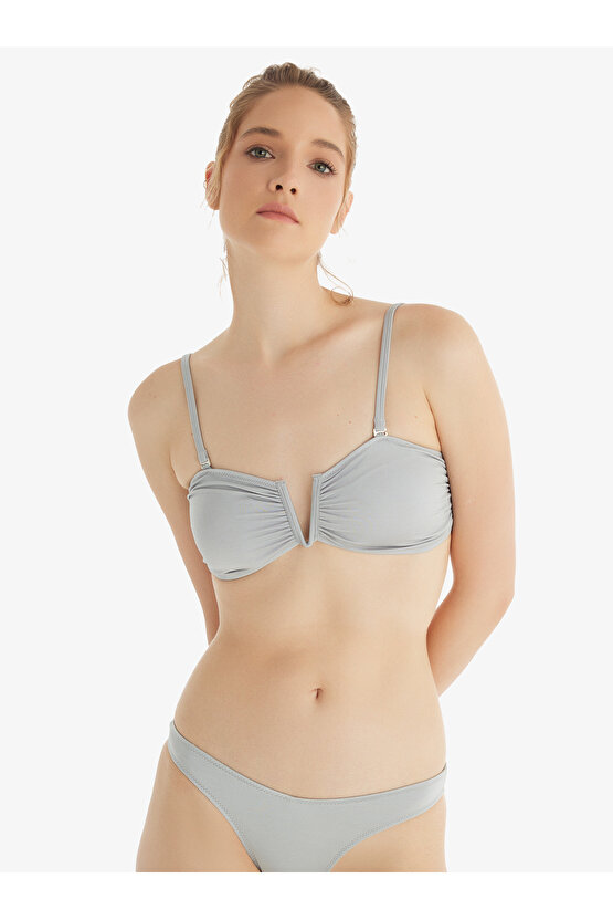Kadın Bikini Üstü 10715 - Gri