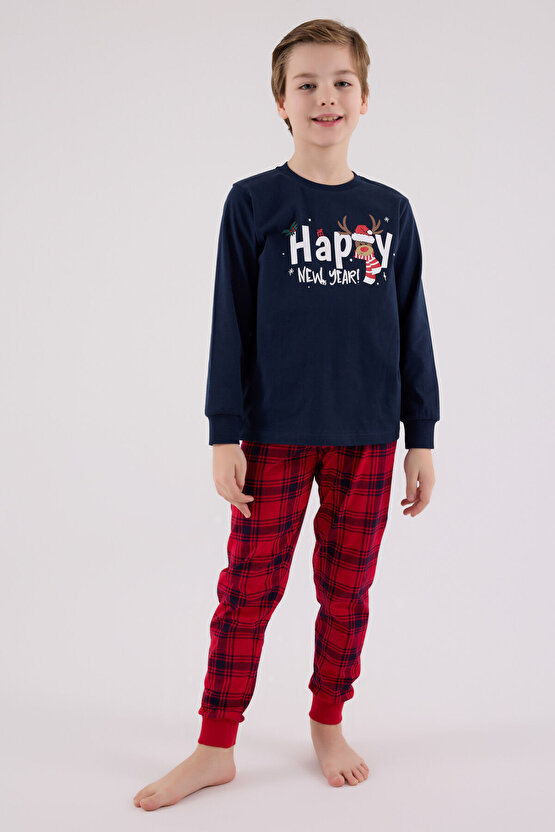 Erkek Çocuk Lacivert Pijama Takımı