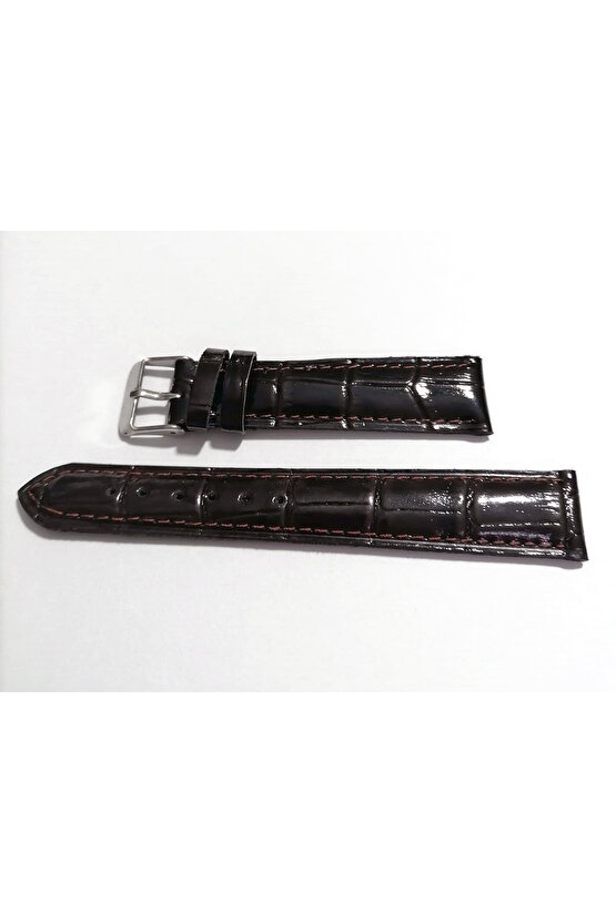 &Her Saate Uyumlu  Hakiki Deri Saat Kordonu 18   mm  (140) Koyu   kahverengi