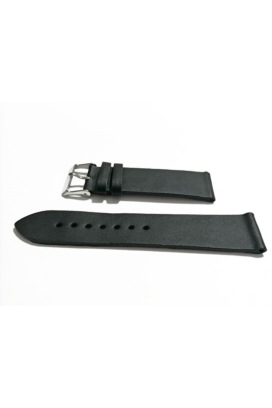 & Her Saate Uyumlu greyzi  Deri Saat Kordonu 24 mm  (93) siyah