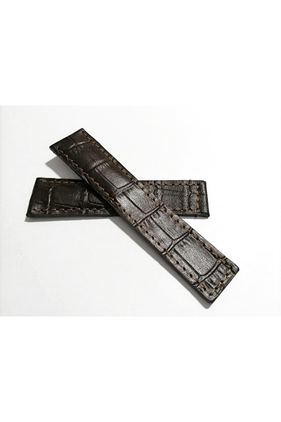 Tag-heuer Uyumlu  20-18  Koyu  Kahverengi  Hakiki dana derisi  06