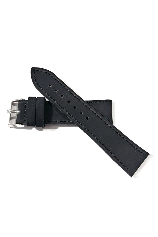 Tüylü Greyzi Kadife Görunumlu  Her Saate Uygun Saat Kordonu 22 mm  siyah