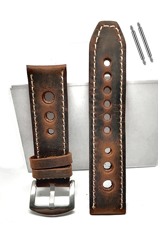 Tissot  &   Fossil  Uyumlu   Crayz   Hakiki   Deri   22  mm  KAHVERENGİ