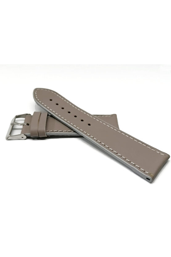 Hakiki Yaglı Deri Her Saate Uygun  kordon  20  mm Gri