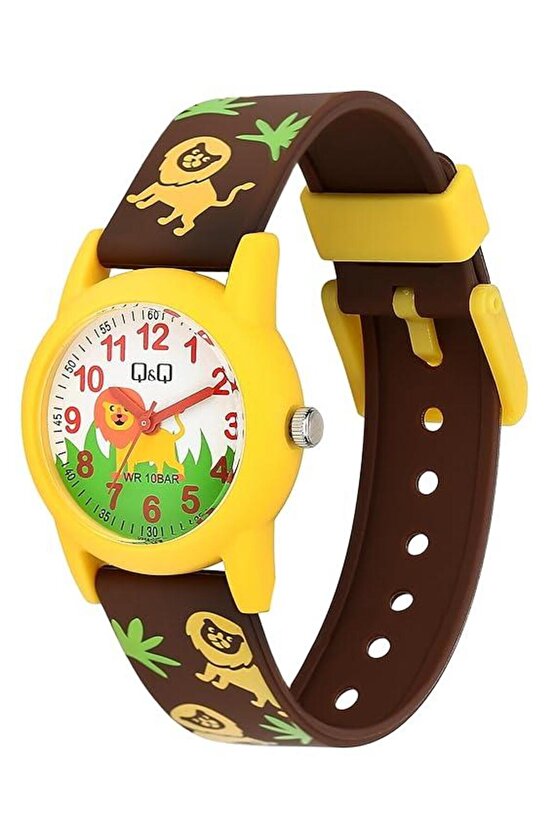 V22a-019vy Kahverengi Silikon Kordon Rakamlı Çocuk Kol Saati