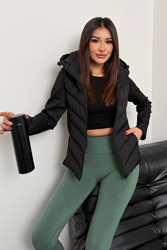 Kadın Kapüşonlu Şişme Mont Range Rover Mom Ceket