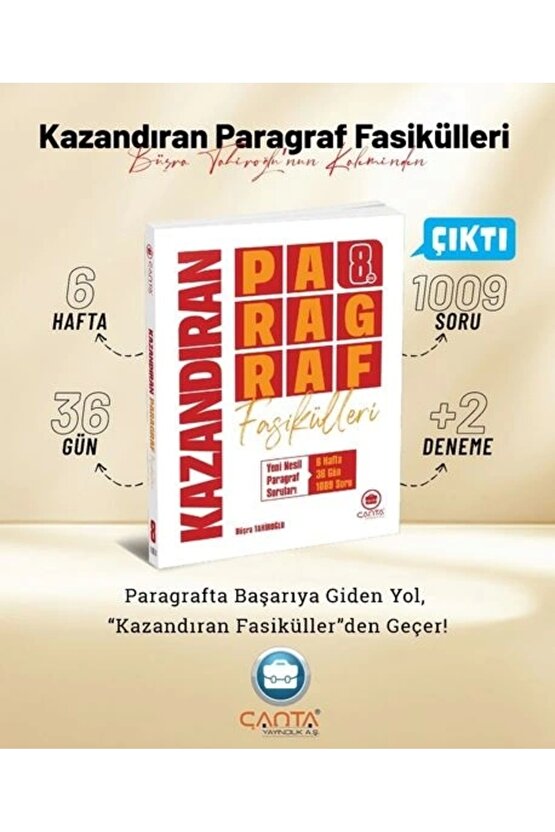 Çanta 8.Sınıf Kazandıran Paragraf Fasikülleri (6 fasikül) + Deneme Sınavı
