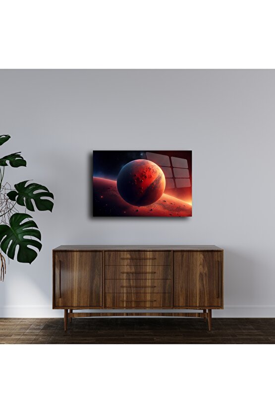 Mars temalı galaksi sanat paneli