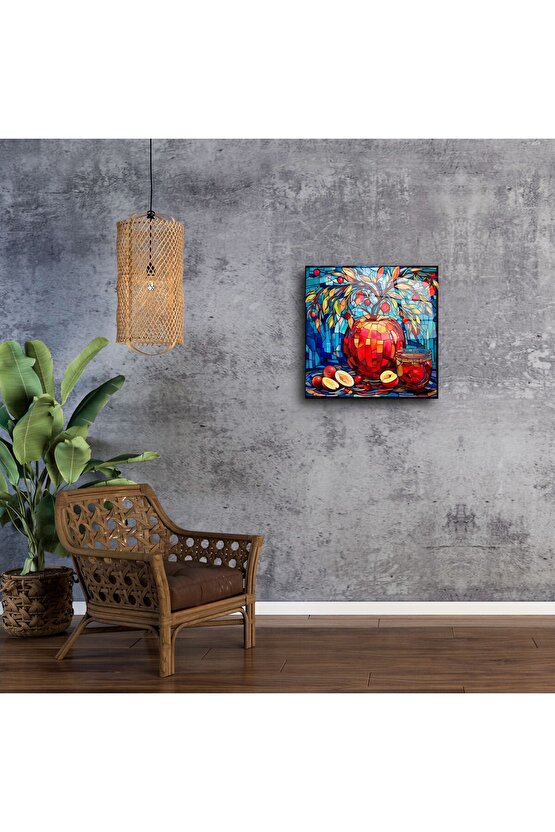 Vitray Kırmızı Meyve Sanat Baskısı