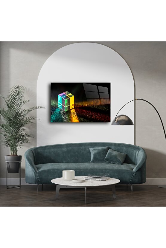 Kristal Cam Küp Prizma Duvar Sanatı