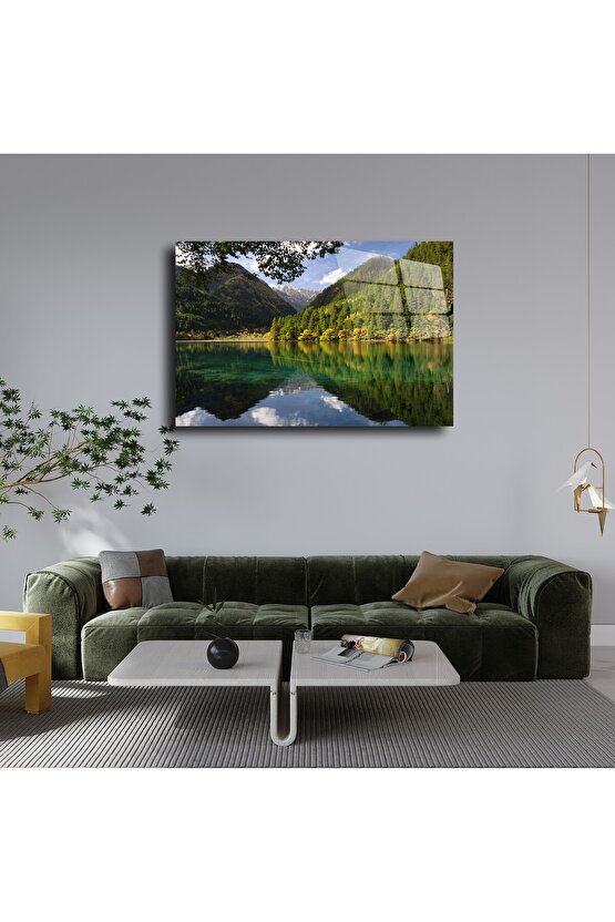 Orman Manzarası Cam Tablo Duvar Dekoru