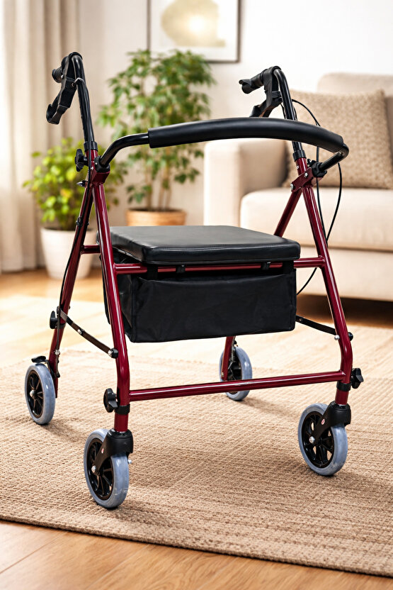 SEPETLİ Tekerlekli Yürüteç Walker Ekonomik Rollator Hasta Yaşlı Yürüteci