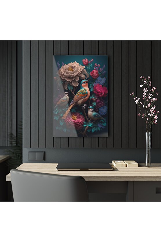 Sinek Kuşları Model 2 Cam Tablo Duvar Dekoru