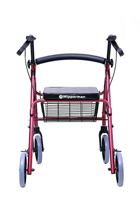 SEPETLİ Tekerlekli Rolatör Yürüteç Hasta Yaşlı Oturaklı 4 Tekerli 110 kg Taşıma Kapasiteli