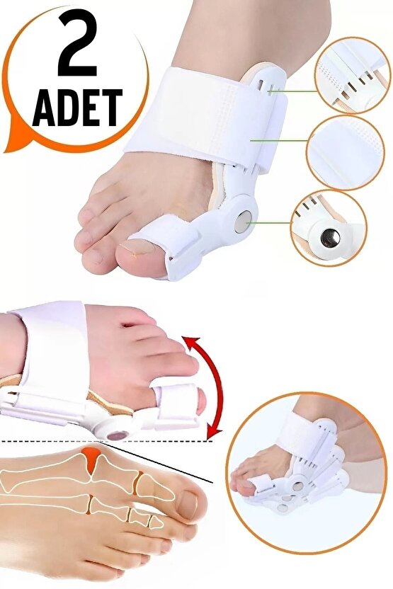 Ayak Baş Parmak Kemik Düzeltici Halluks Valgus Ayak Bakımı Bunyon Koruyucu Gece Pratik