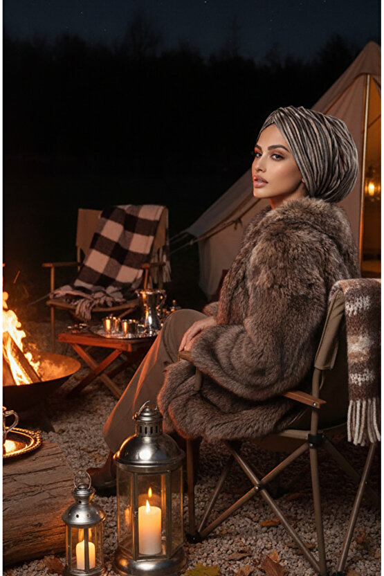 Füme Bej Kadife Büzgülü Salaş Bone