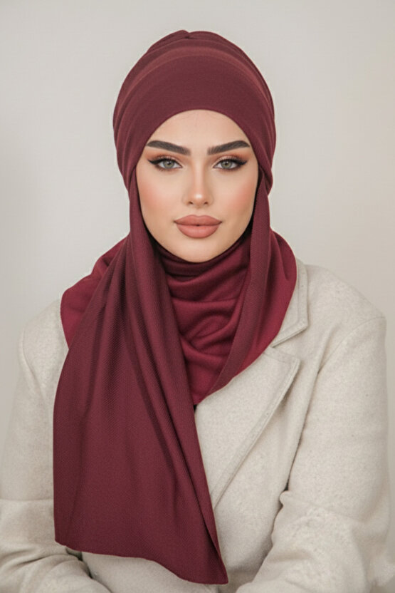 Bordo Kelebek Bone Şal