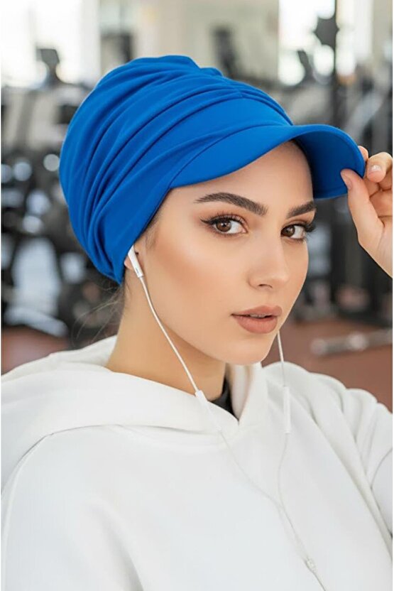 Saks Mavi Tesettür Şapka