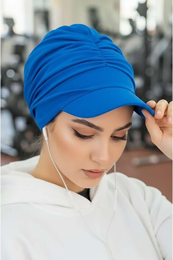 Saks Mavi Tesettür Şapka