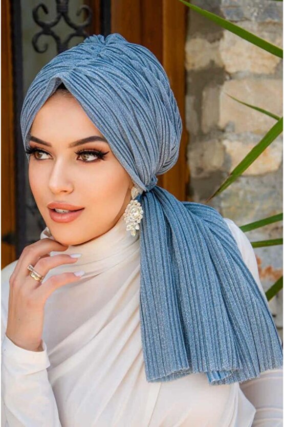 Bebe Mavi Işıltılı Piliseli Tokalı Bone