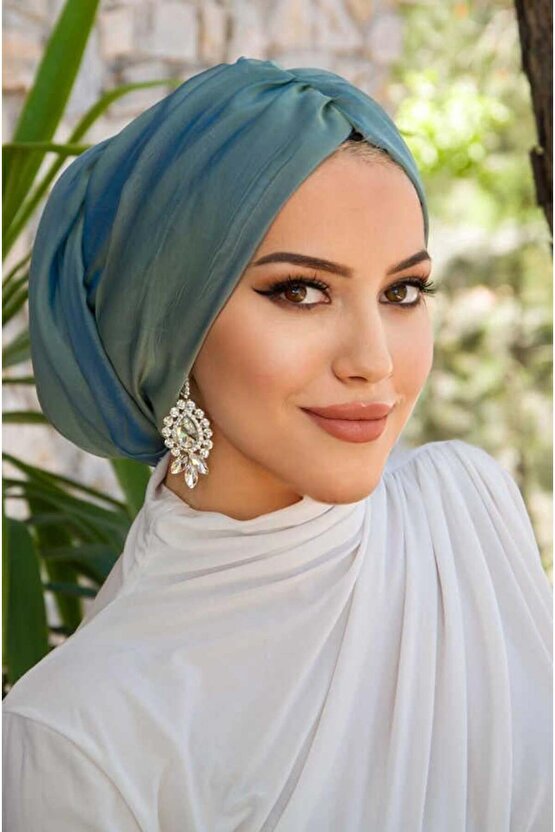 Yeşil Gold Janjan Şifon Tokalı Bone