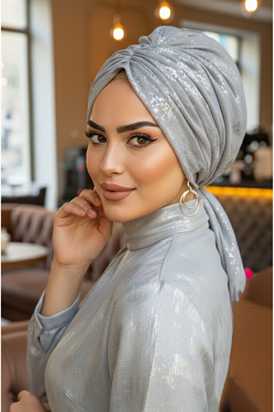 Gümüş Varaklı Tokalı Bone