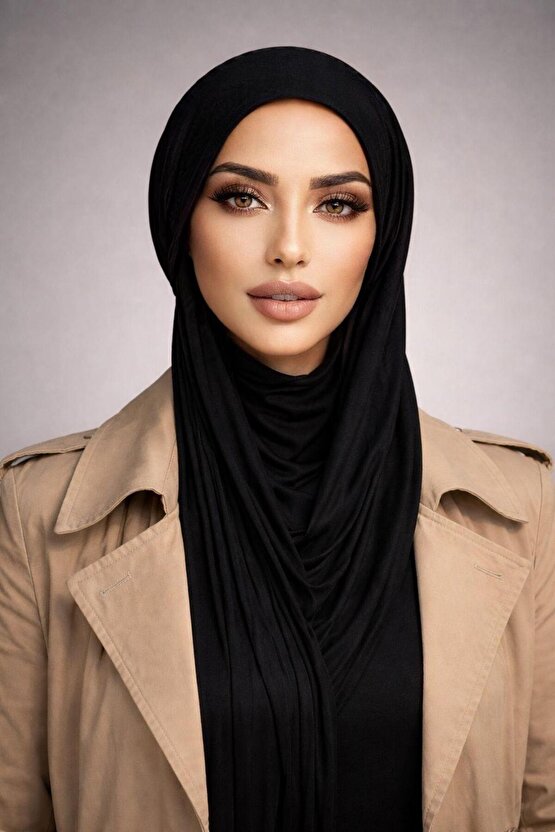 Siyah Çizgili Kelebek Model Bone Şal