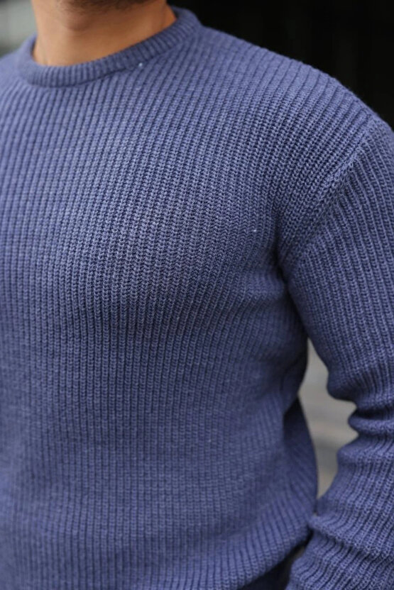 Erkek Bisiklet Yaka Örme Kazak