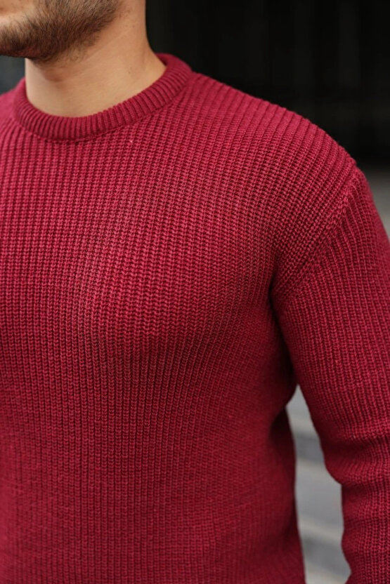 Erkek Bisiklet Yaka Örme Kazak