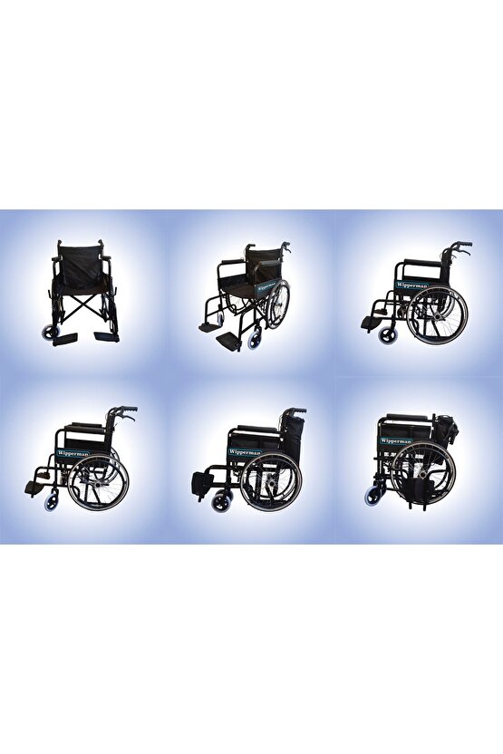 Wipperman marka Refakatçi Frenli Ekonomik Manuel Tekerlekli Sandalye