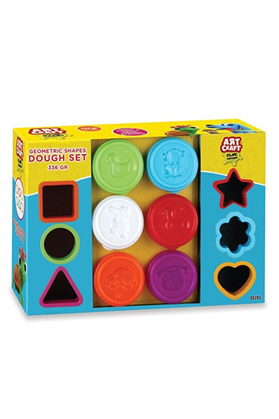 Geometrik Şekiller Hamur Seti (336 Gr.) - Oyun Hamuru Seti - Hamur Setleri - Hamur Kalıpları